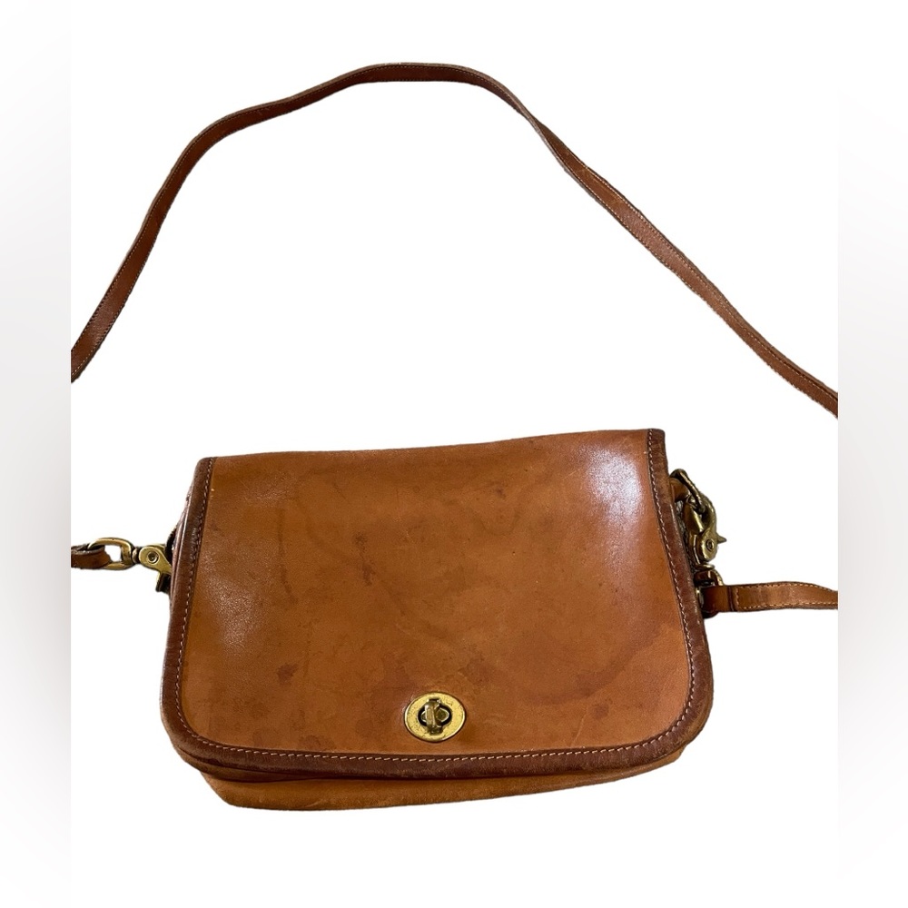 VINTAGE COACH Brown Leather City Bag Crossbody